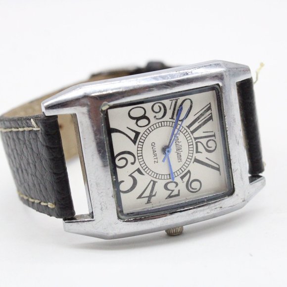 Kendall & James Watch Mens Silver Tone Stainless Steel Classic Square White Dial - Picture 5 of 8